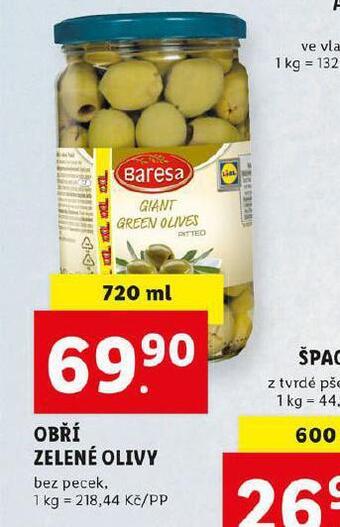 Lidl Obří zelené olivy nabídka