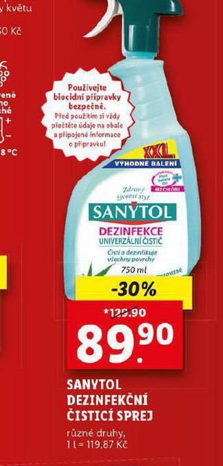 Lidl Sanytol dezinfekce nabídka