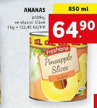 Lidl Ananas nabídka