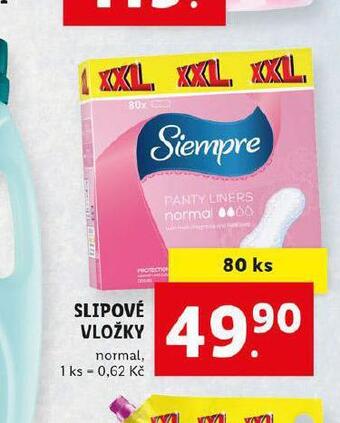 Lidl Slipové vložky nabídka