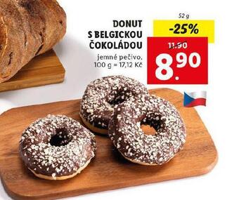 Lidl Donut s belgickou čokoládou nabídka