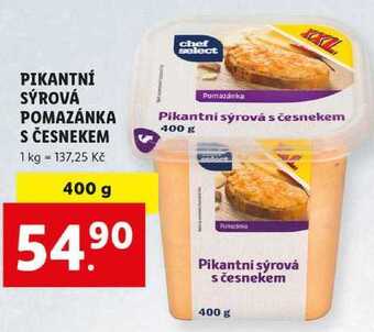 Lidl Pikantní sýrová pomazánka s česnekem, 400 g nabídka