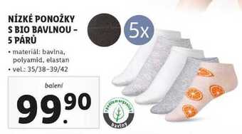 Lidl Nízké ponožky s bio bavlnou - 5 párů nabídka