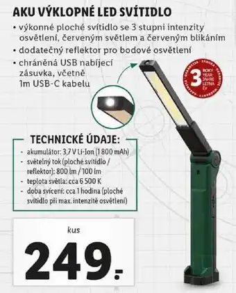 Lidl Aku výklopné led svítidlo nabídka