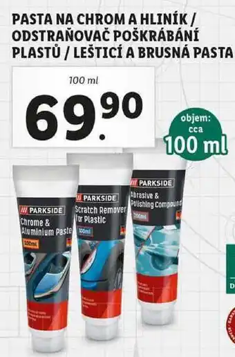 Lidl Pasta na chrom a hliník / odstraňovač poškrábání plastů / lešticí a brusná pasta, 100 ml nabídka