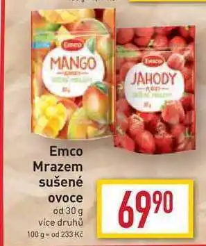 Billa Emco mrazem sušené ovoce od 30 g nabídka