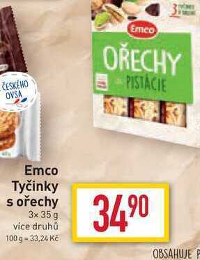 Billa Emco tyčinky s ořechy 3x 35 g nabídka