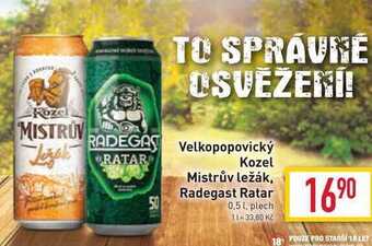 Billa Radegast ratar 0,5 l, plech nabídka