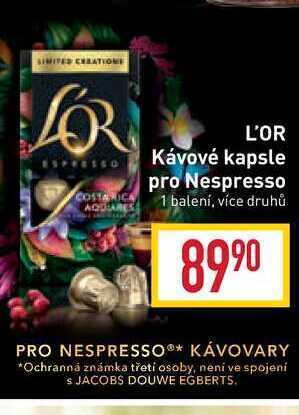 Billa L'or kávové kapsle pro nespresso 1 balení nabídka