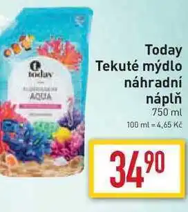 Billa Today tekuté mýdlo náhradní náplň 750 ml nabídka