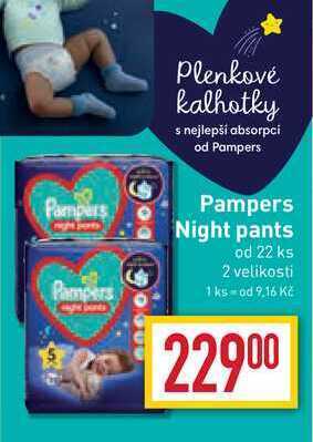 Billa Pampers night pants od 22 ks nabídka