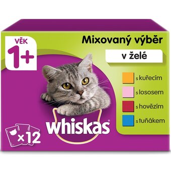 Rohlik.cz Whiskas kapsička mixovaný výběr v želé pro dospělé kočky 12 x 100g nabídka