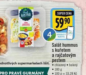 Jip Salát hummus s kuřetem a rajčatovým pestem nabídka