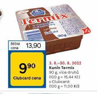 Tesco Kunín termix nabídka