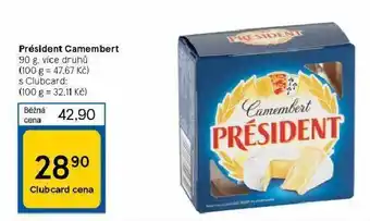 Tesco Président camembert sýr nabídka