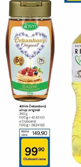 Tesco 4slim čekankový sirup nabídka