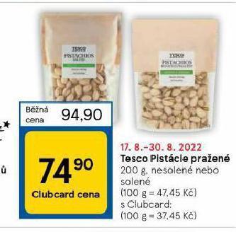 Tesco Pistácie pražené nabídka