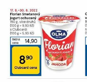 Tesco Florian smetanový jogurt nabídka