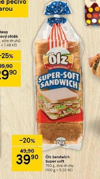 Tesco Olz sandwich super soft nabídka