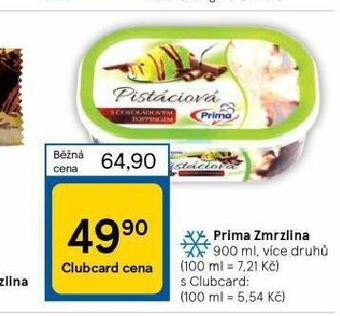 Tesco Prima zmrzlina nabídka