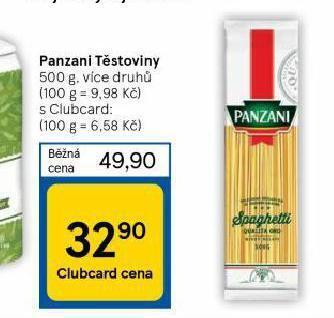 Tesco Panzani těstoviny nabídka