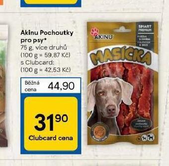 Tesco Akinu pochoutky pro psy nabídka