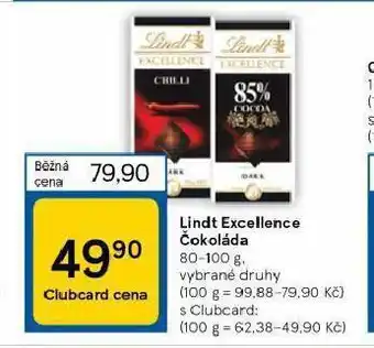 Tesco Čokoláda lindt excellence nabídka