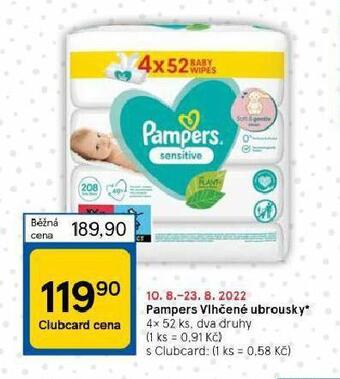 Tesco Pampers dětské vlhčené ubrousky nabídka