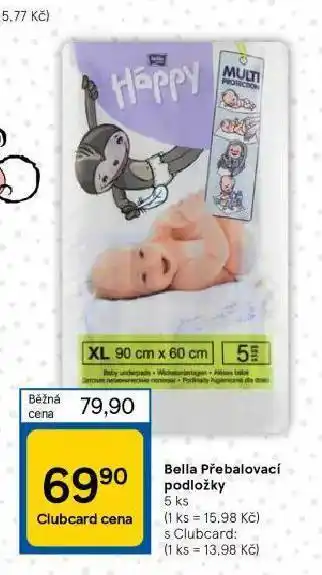 Tesco Bella přebalovací podložky nabídka