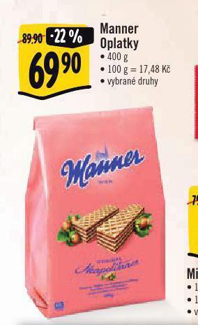 Albert Manner oplatky nabídka