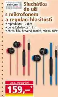 Norma Sencor sluchátka do uší s mikrofonem a regulací hlasitosti nabídka
