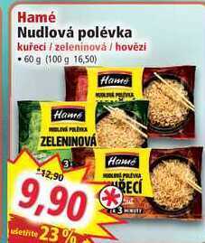 Norma Hamé nudlová polévka kuřeci / zeleninová / hovězi 60 g nabídka