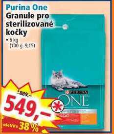 Purina one granule pro sterilizované kočky 6 kg