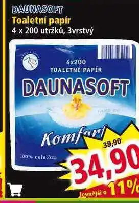 Norma Daunasoft toaletní papír 4 x 200 utržků, 3vrstvý nabídka