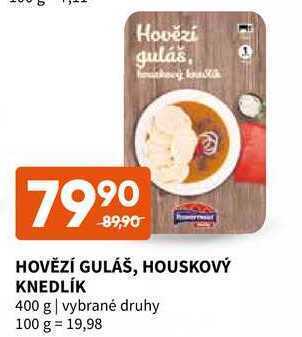 Terno Hovězí guláš, houskový knedlík 400 g nabídka