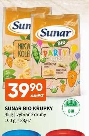 Terno Sunar bio křupky 45 g nabídka