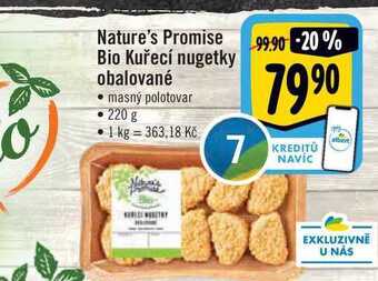 Albert Nature's promise bio kuřecí nugetky obalované 220 g nabídka