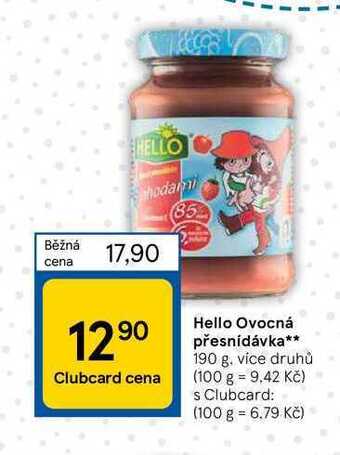 Tesco Hello ovocná přesnídávka** 190 g nabídka