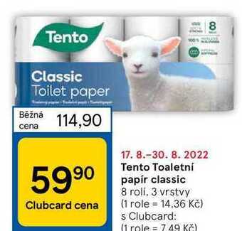 Tesco Tento fresh aroma fresh lavender toaletní papír 8 rolí, nabídka