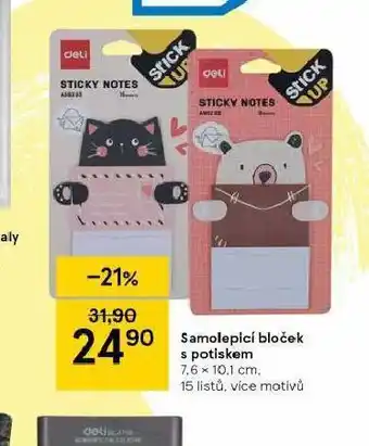 Samolepicí bloček s potiskem