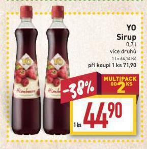 Billa Yo sirup nabídka