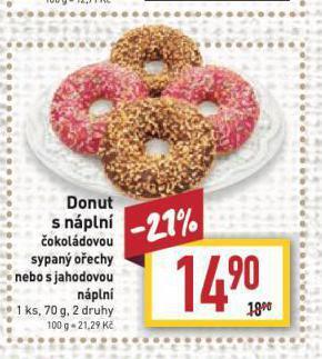 Billa Donut s náplní nabídka