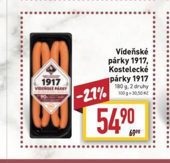Billa Vídeňské párky nabídka
