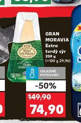 Kaufland Gran moravia extra tvrdý sýr nabídka