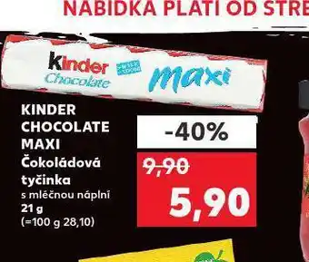 Kaufland Kinder chocolate maxi nabídka