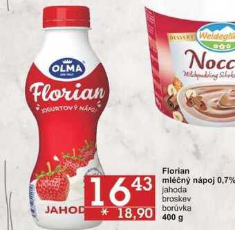 Jip Florian mléčný nápoj 0,7% jahoda, 400 g nabídka