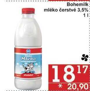 Jip Bohemilk mléko čerstvé 3,5%, 1 l nabídka