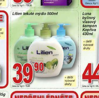 Lidl Lilien tekuté mýdlo nabídka
