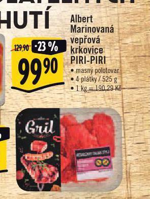 Albert Marinovaná vepřová krkovice nabídka