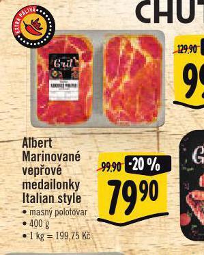 Albert Marinované vepřové medailonky nabídka